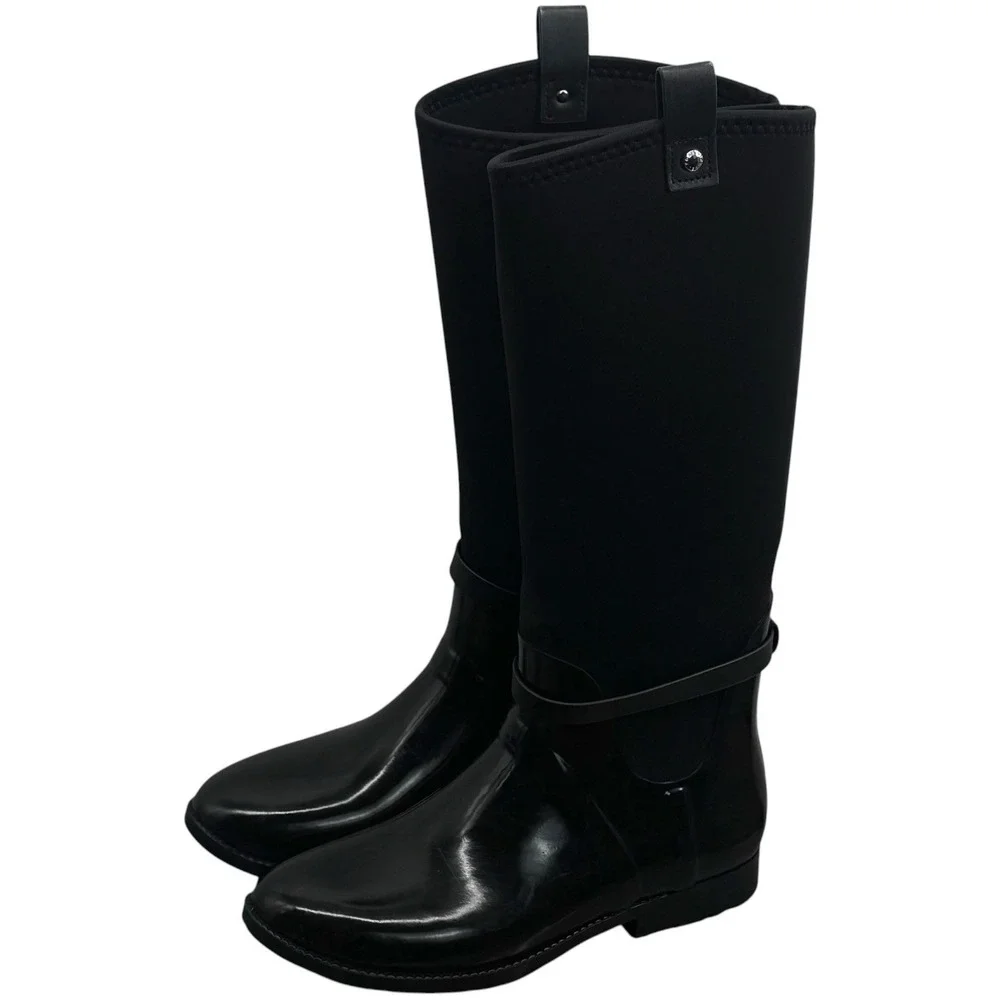 Michael Kors‎ Charm Stretch Calf Black Rain Boots Capsule Comfort Utility 9